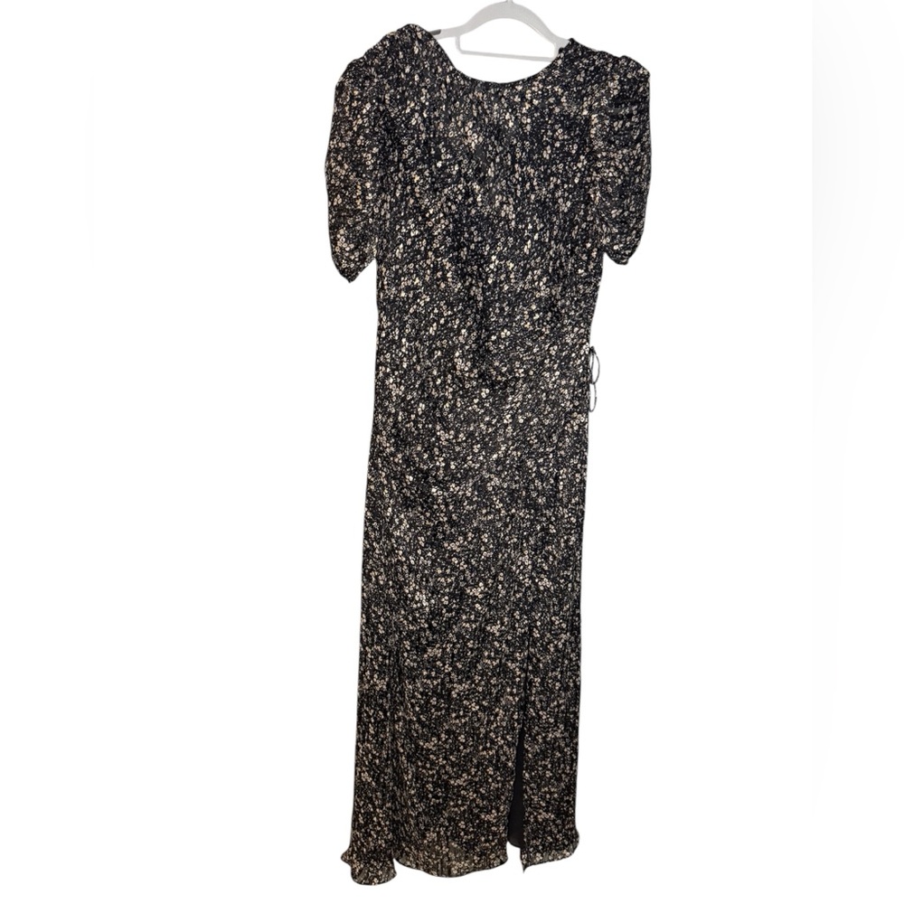 NWT ML MONIQUE LHUILLIER Floral Maxi Dress In Black‎ - Picture 2 of 11